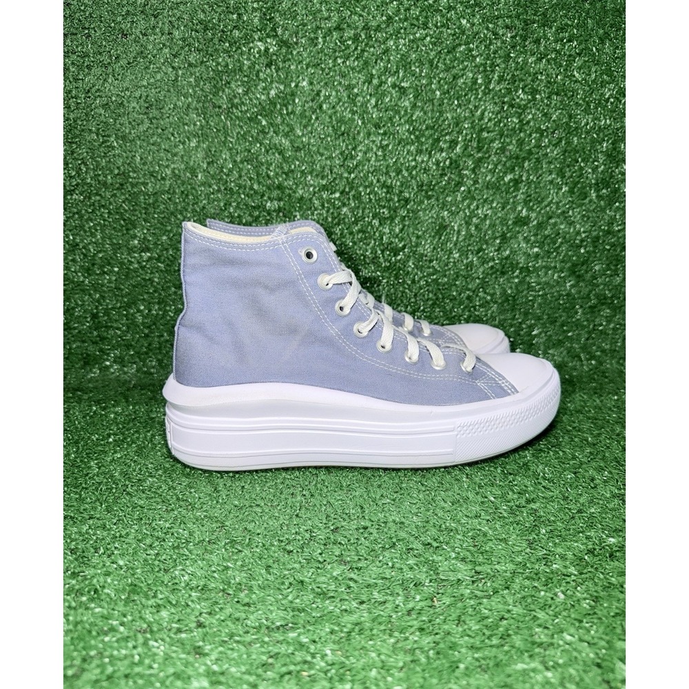 Converse Womens 10 CT All Star Move Platform Shoes Blue White High Top Sneakers - Picture 3 of 11